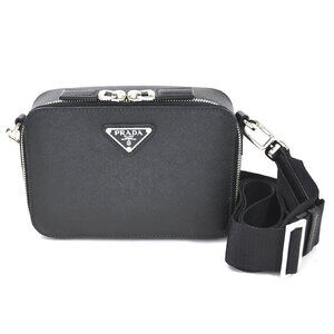 Prada crossbody shoulder bag black leather